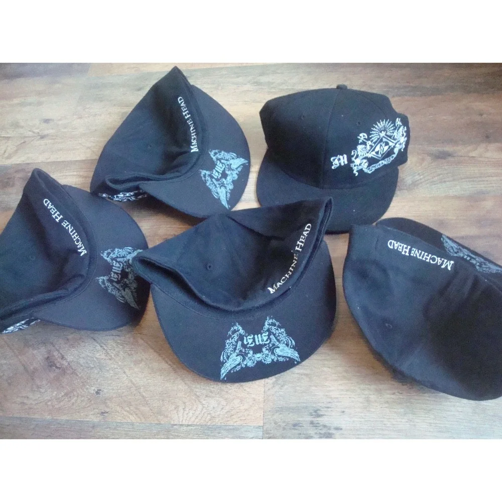 5 HATS MACHINEHEAD‎ METAL WHOLESALE LOT HATS 00S Y2K VINTAGE FITTED